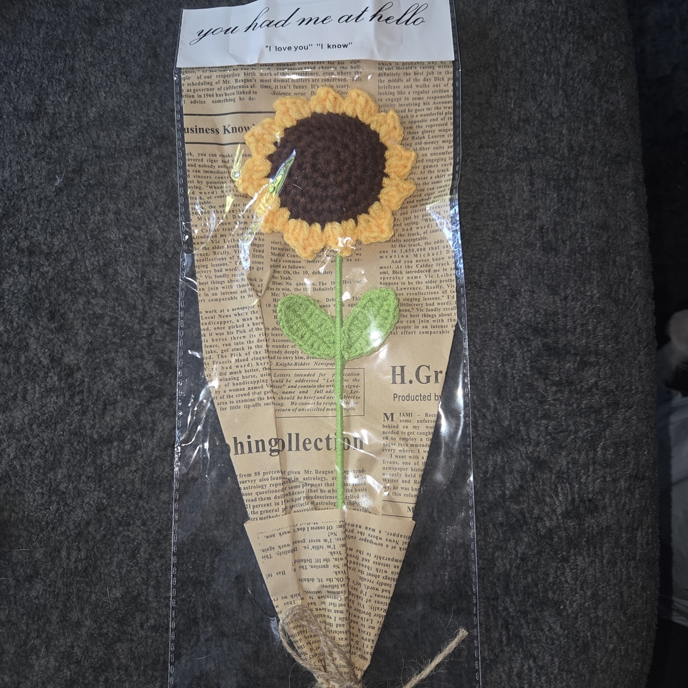 Handcrafted Sunflower Crochet Decor